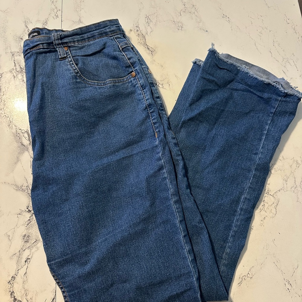PrettyLittleThing Dark Blue Straight Leg Jeans